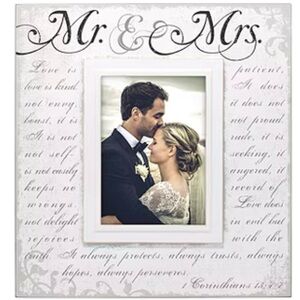 Malden Mr. & Mrs. 1 Corinthians 13:4-7 Scripture Wood Picture Frame 5x7 Slot